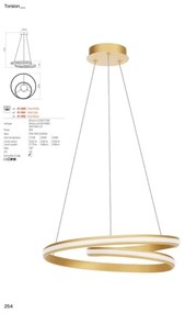 Redo 01-4360 - LED stmievateľný luster na lanku TORSION LED/40W/230V biela