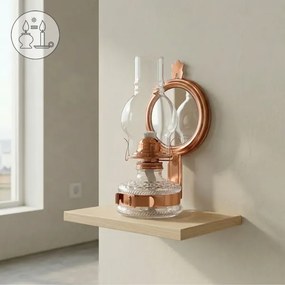 Brilagi - Petrolejová lampa so zrkadlom MERLIN medená/patina