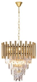 Krištáľový luster na reťazi MADISON 9xE14/40W/230V zlatá