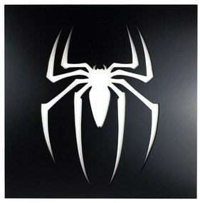Veselá Stena Drevená nástenná dekorácia Znak Spiderman čierny