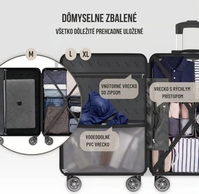 Sada škrupinových cestovných kufrov NEW YORK, 3-dielna, ABS, svetlá modrá Deuba