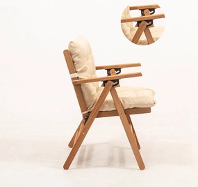 Drevené záhradné kreslo v krémovo-prírodnej farbe – Floriane Garden