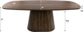 Jedálenský stôl 55-93 Central 180x90cm Masív Drevo Acacia  - Komfort-nábytok