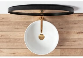 REA-U18918 - Umývadlo na dosku SAMI, priemer 36 cm, keramika/lesklá biela