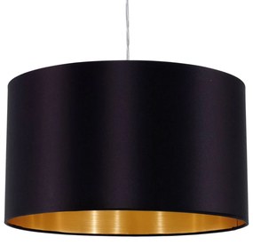 Textilná závesná lampa Lecio, 38 cm čierna