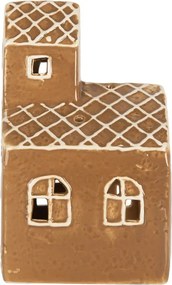 Hnedá chalúpka na čajovú sviečku Gingerbread Cott - 10*10*16 cm