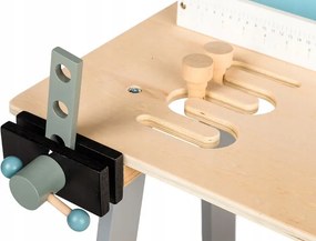 Detský drevený pracovný stôl s náradím – 32 dielov ECOTOYS