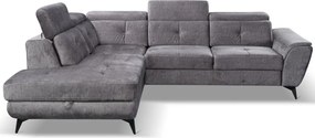 Rohová sedacia súprava Sergio, dymovo šedá látka, ľavý roh