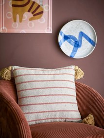 Bloomingville Vankúš z recyklovanej bavlny Eviaya Blue 45x45