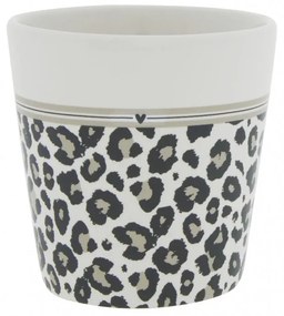 Cup White/Leopard and Stripes 9x9x7.5cm