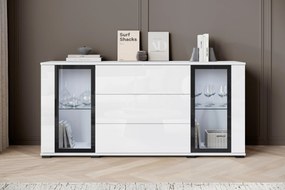 XXXLutz ŠIROKÁ KOMODA, biela, biela s vysokým leskom, 150/69,7/39,5 cm Livetastic - Online Only drobný nábytok - 002778003613