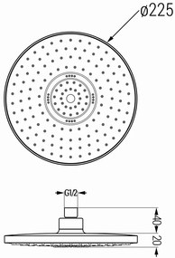 Mexen sprchová hlavica D-05, Round 22 cm, čierna, 79705-70