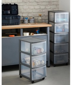 Úložný box s 3 zásuvkami, antracit, OFFICEMIX - MAXI