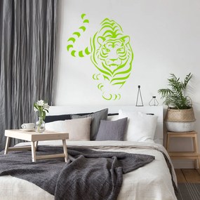 Veselá Stena Samolepka Tiger indický Farba: zelená, Veľkosť: 100 x 77 cm