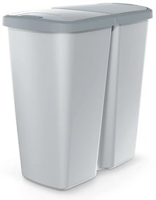 Odpadkový kôš DUO sivý, 45 l, sivá