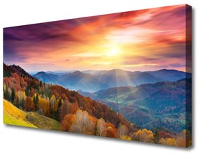 Obraz Canvas Hora les slnko krajina 140x70 cm