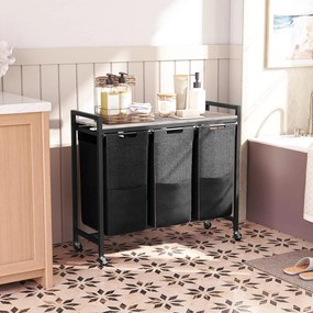 Koš na prádlo Vasagle Pietro 119 l šedý/černý