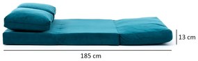 Dizajnová rozkladacia pohovka Wandella 120 cm petrolejová