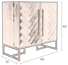 Vinotéka v dekore exotického dreva na 24 fliaš, 100x100 cm Class - Dutchbone