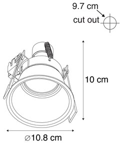 Sada 6 moderných zapustených bodových svetiel čierna AR70 - Dept