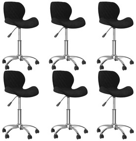 Otočné jedálenské stoličky 6 ks čierne zamatové