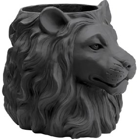 Lion dekoratívny kvetináč čierny