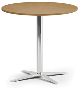 Konferenčný stolík AURA, priemer 80 cm, chróm podnož, buk