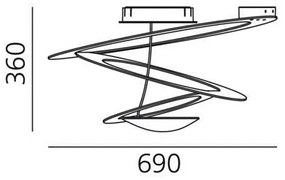 Artemide 1255110A-LED Stmievateľné stropné svietidlo PIRCE LED/44W/230V 3000K biela