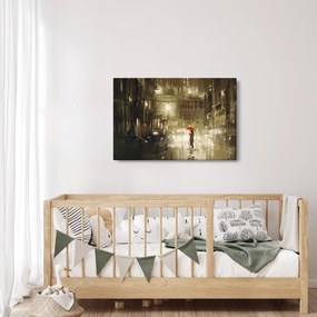 Obraz - Žena za daždivej noci (90x60 cm)