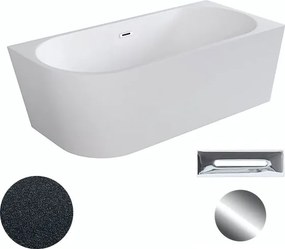 Besco Akrylátová voľne stojaca rohová vaňa Zoya Glam G 150x75 (170x80) biela/grafit BESCO-Typ výpuste: Click-Clack s prepadom, chróm, BESCO-Rozmery: …