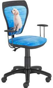 Kancelárska stolička Ministyle Black Biely labrador