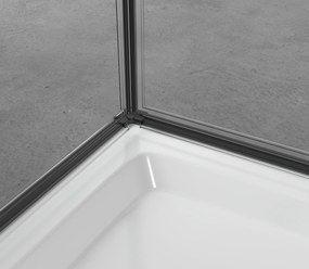 CERANO - Sprchovací kút Antelo L/P - 6 mm - čierna matná, transparentné sklo - 70x70 cm - krídlový, CER-CER-8050BD7499
