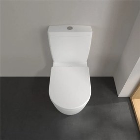 VILLEROY &amp; BOCH Avento WC misa kombi s hlbokým splachovaním bez vnútorného okraja, zadný odpad, 370 x 640 mm, Stone White, s povrchom CeramicPlus, 5644R0RW