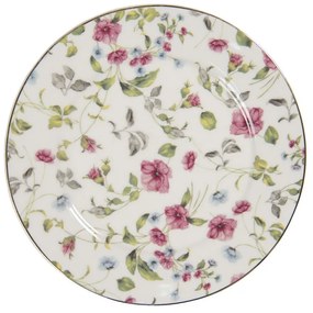 Dezertný tanier "kvetinový dekor", porcelán, 21x2 cm