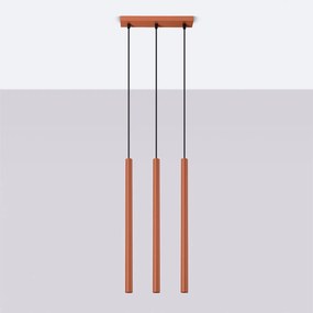 Závesné svietidlo Pastelo, 3x oranžové kovové tienidlo