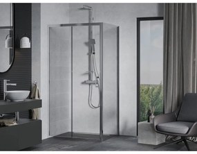 Mexen Apia, sprchový kút s posuvnými dverami 90 (dvere) x 70 (stena) cm, 6mm číre sklo, chrómový profil, 840-090-070-01-00