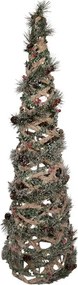 Vianočný zasnežený prútený stromček s LED osvetlením - Ø 15*41 cm / 2*AA