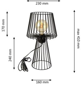 Stolná lampa TORRI 1xE27/15W/230V čierna