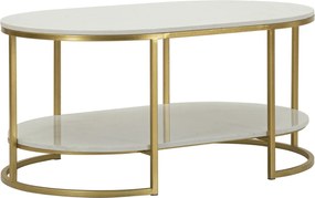 Konferenčný stolík Izmir 90 cm zlatý/mramor