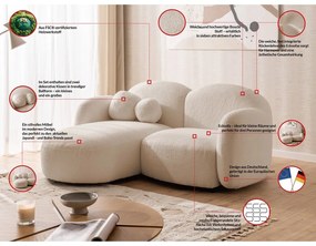 Svetlohnedá rohová pohovka z textílie buklé (ľavý roh/s leňoškou) Orbit – Ropez