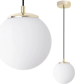 Závesné svietidlo Florence, 1x biele sklenené tienidlo, g/b