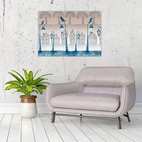Obraz - Havrany strážiace mesto (70x50 cm)