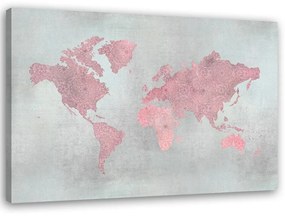 Gario Obraz na plátne Ružová mapa kontinentov - Andrea Haase Rozmery: 60 x 40 cm