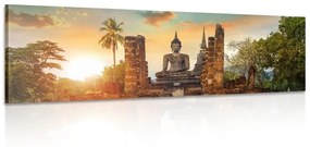Obraz socha Budhu v parku Sukhothai - 120x40