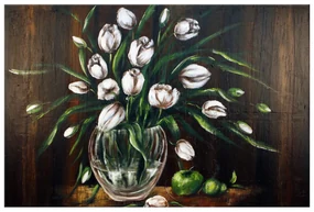 Gario Ručne maľovaný obraz Maľované tulipány Rozmery: 120 x 80 cm