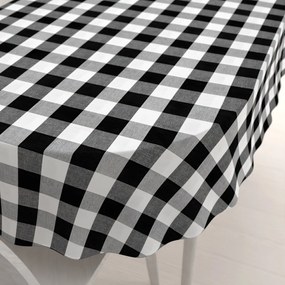 Biante Bavlnený oválny obrus Olivia OL-004 Čierno-biela kocka veľká 100x140 cm
