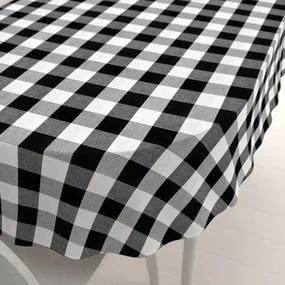 Biante Bavlnený oválny obrus Olivia OL-004 Čierno-biela kocka veľká 100x140 cm