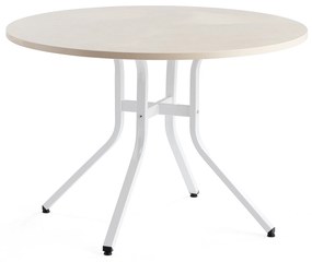 Stôl VARIOUS, Ø1100x740 mm, biela, breza