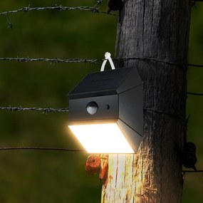 LED nástenné solárne svietidlo so senzorom LED/2,5W/3,7V IP65 1200 mAh čierne