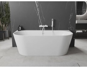 Mexen Oval+, voľne stojaca vaňa ku stene 170 x 80 cm, biela lesklá, biely prepad, 52681708000-20